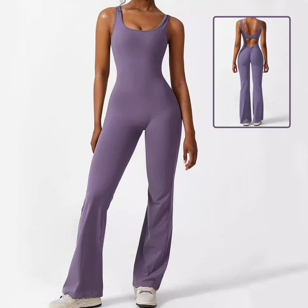 Flared Leg Yoga Jumpsuit