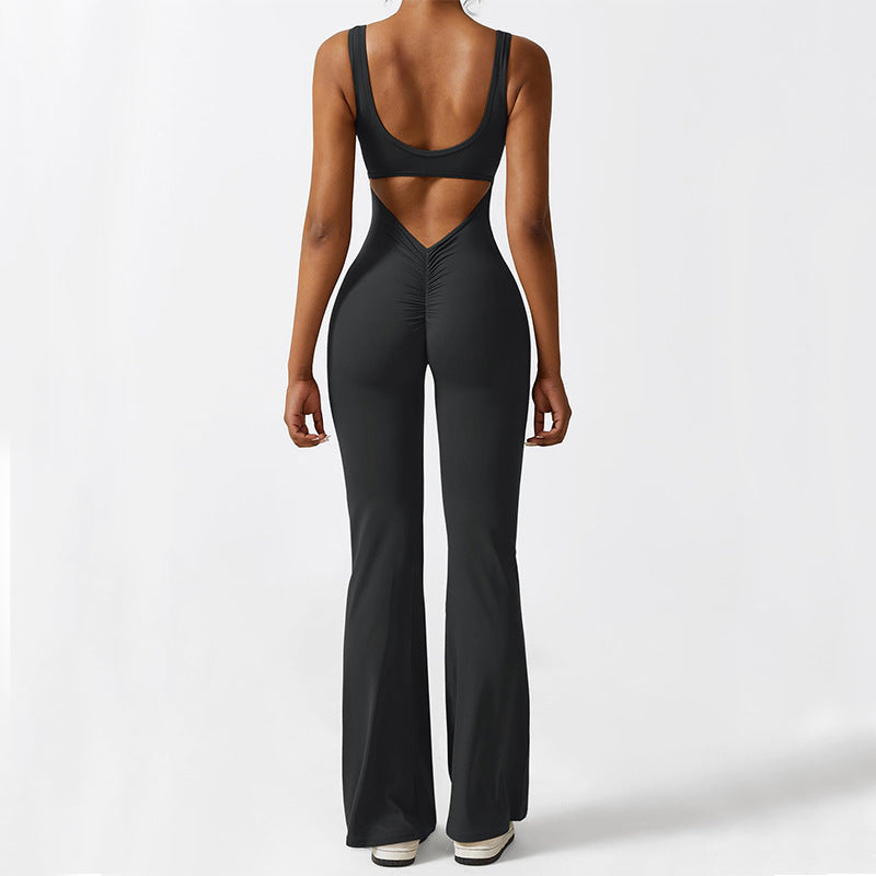 Flared Leg Yoga Jumpsuit